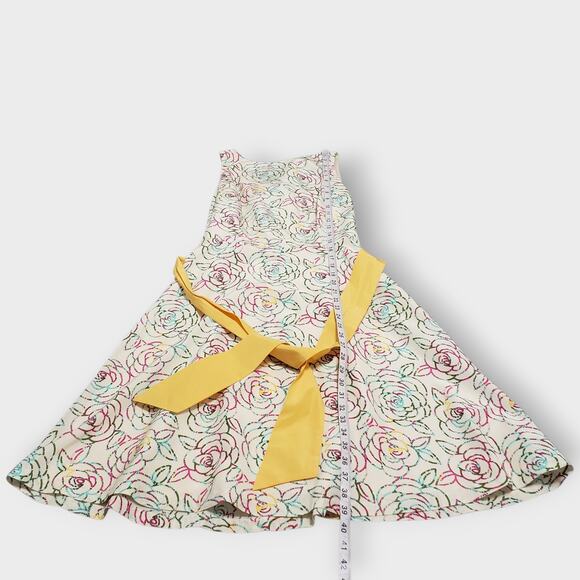 Vtg Lilly Pulitzer White Label Silk Blend Floral Dress Sz 6 Butter Yellow Roses - Picture 12 of 12